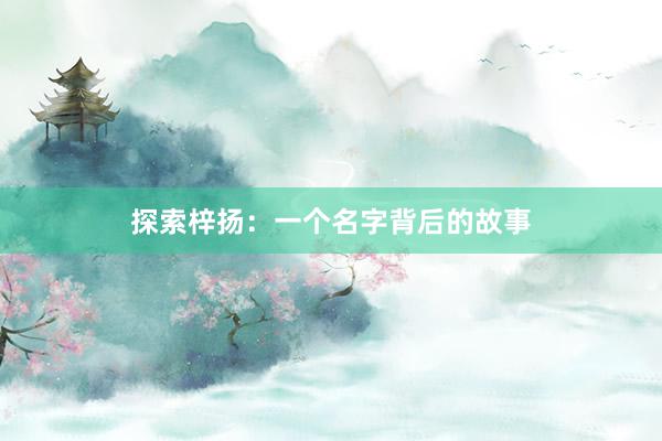 探索梓扬：一个名字背后的故事